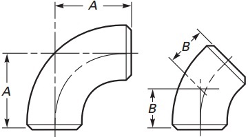 Dimensions of ASME B16.9 Elbows